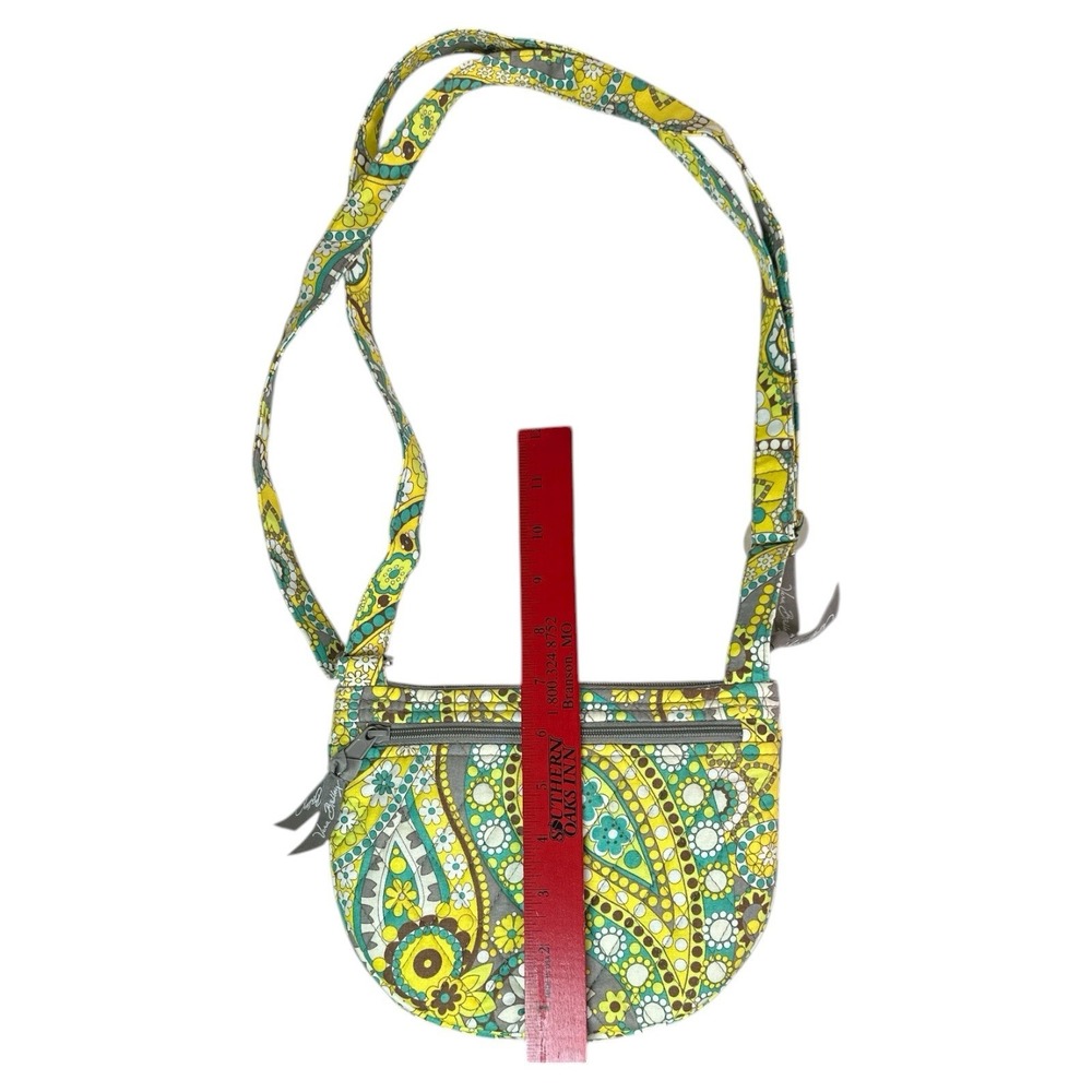 Vera Bradley Lizzy Crossbody Bag Purse Lemon Parfait Retired Paisley Floral - Picture 7 of 12